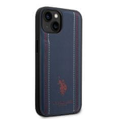 U.S. Polo Assn.  PU Leather Stitched Lines Zadní Kryt pro iPhone 14 Plus Navy