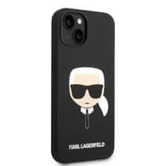 Karl Lagerfeld  Liquid Silicone Karl Head Zadní Kryt pro iPhone 14 Plus Black