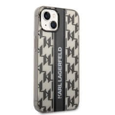 Karl Lagerfeld  Monogram Vertical Stripe Zadní Kryt pro iPhone 14 Plus Black