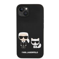 Karl Lagerfeld  MagSafe Kompatibilní Kryt Liquid Silicone Karl and Choupette pro iPhone 14 Plus Black