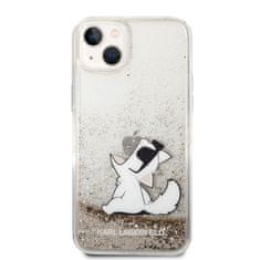 Karl Lagerfeld  Liquid Glitter Choupette Eat Zadní Kryt pro iPhone 14 Plus Gold