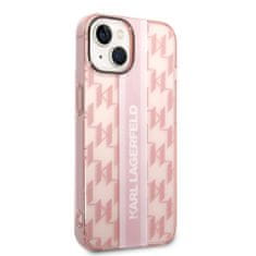 Karl Lagerfeld  Monogram Vertical Stripe Zadní Kryt pro iPhone 14 Plus Pink