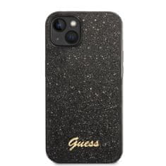 Guess  PC/TPU Glitter Flakes Metal Logo Zadní Kryt pro iPhone 14 Plus Black