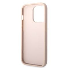 Guess  PU 4G Metal Logo Zadní Kryt pro iPhone 14 Pro Max Pink