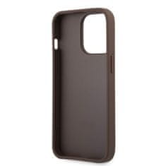 Guess  PU 4G Metal Logo Zadní Kryt pro iPhone 13 Pro Brown