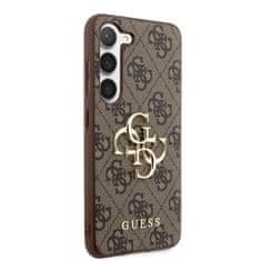 Guess  PU 4G Metal Logo Zadní Kryt pro Samsung Galaxy S23 Brown