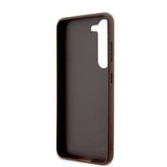 Guess  PU 4G Metal Logo Zadní Kryt pro Samsung Galaxy S23 Brown