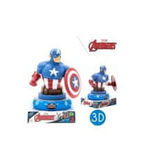 EUROSWAN 3D LED lampička Avengers - Kapitán Amerika 25cm