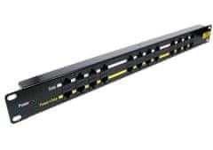 XtendLan POE Patch panel/ UTP cat.5e 12p/ 1U/ Black (provedení 19" rack)