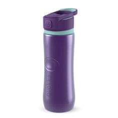 QUOKKA SPRING Sportovní nerezová láhev s výsuvným náustkem VIOLET 600ml, 11824