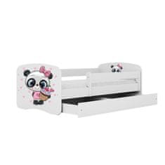 Kocot kids Dětská postel Babydreams panda bílá, varianta 70x140, bez šuplíků, s matrací