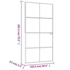 Vidaxl Interiérové dveře černé 102x201,5 cm tvrzené sklo a hliník úzké