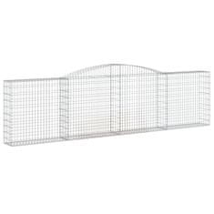 Greatstore Klenuté gabionové koše 2 ks 400x30x100/120cm pozinkované železo