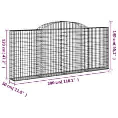 Petromila Klenuté gabionové koše 8 ks 300x30x120/140cm pozinkované železo