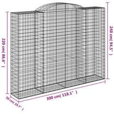 Petromila Klenuté gabionové koše 3 ks 300x50x220/240cm pozinkované železo