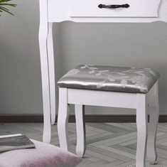 BPS-koupelny Toaletní stolek s taburetem, bílá / stříbrná, LINET New