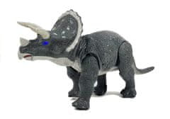 Lean-toys Velký Dinosaurus Na Baterie Triceratops Šedý