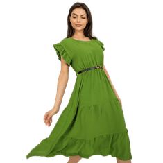 Factoryprice Dámské šaty s volánem a krátkými rukávy IRENA světle zelené MI-SK-21976.57_397543 Univerzální