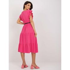 Factoryprice Dámské šaty s volánem a krátkými rukávy VILMA tmavě růžové MI-SK-21976.57_397563 Univerzální