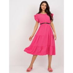 Factoryprice Dámské šaty s volánem a krátkými rukávy VILMA tmavě růžové MI-SK-21976.57_397563 Univerzální