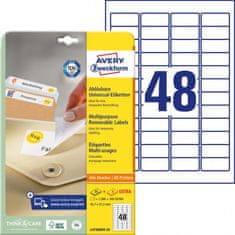 Avery Zweckform Univerzální snímatelné etikety 45,7x21,2 mm Avery A4 25+5 listů