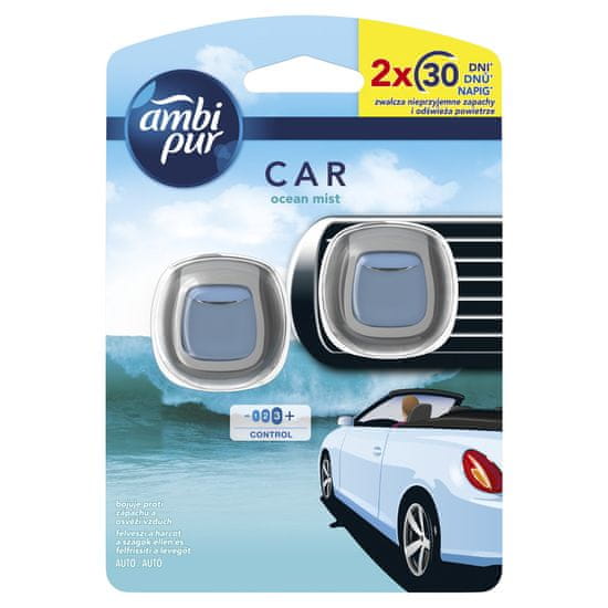 Ambi Pur Car Ocean Mist Připínací osvěžovač vzduchu do auta 2 ks