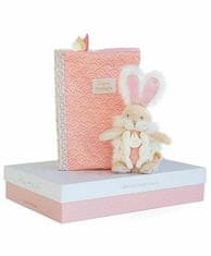 Kraftika Doudou dárková sada - růžový plyšový králíček a pouzdro na