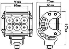 HADEX Pracovní světlo LED rampa 10-30V/18W, l=10cm