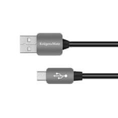 Krüger&Matz Kruger & Matz USB kabel - micro USB konektor pro připojení šedý 1,8m KM0331