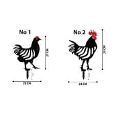 ASIR GROUP ASIR Dekorativní zahradní doplňky CHICKEN FAMILY4 černé