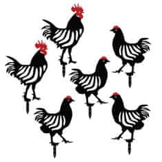 ASIR GROUP ASIR Dekorativní zahradní doplňky CHICKEN FAMILY 6 černé