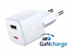 SWISSTEN MINI SÍŤOVÝ ADAPTÉR GaN 1x USB-C + 1xUSB 30W POWER DELIVERY 22056100