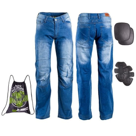 W-TEC Pánské moto jeansy Davosh (Velikost: 3XL, Barva: modrá)