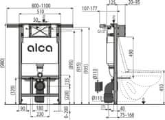 Alca Plast ALCA AM102/1000 Jádromodul - Předstěnový instalační systém pro suchou instalaci - Alcadrain