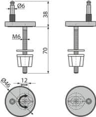 Alca Plast ALCA P179 Panty pro A64, A66, A67, čep 6 mm (od roku 2015) - Alcadrain