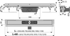 Alca Plast ALCA APZ4-850 Flexible - Podlahový žlab s okrajem pro perforovaný rošt - Alcadrain