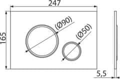 Alca Plast ALCA M771 THIN - Ovládací tlačítko pro předstěnové instalační syst., chrom-lesk/chrom-mat - Alcadrain