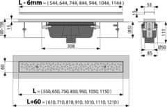 Alca Plast ALCA APZ1011-1050L Antivandal - Podlahový žlab Antivandal s roštem, svislý odtok - Alcadrain