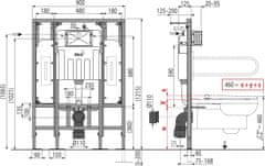 Alca Plast ALCA AM101/1300H Sádromodul - Předstěnový instalační systém pro suchou instalaci - Alcadrain