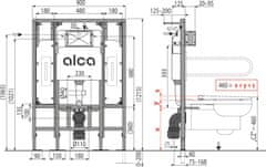 Alca Plast ALCA AM101/1300H Sádromodul - Předstěnový instalační systém pro suchou instalaci - Alcadrain