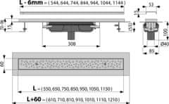 Alca Plast ALCA APZ1111-300M Antivandal Low - Podlahový žlab Antivandal s roštem, svislý odtok - Alcadrain