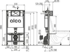 Alca Plast ALCA AM101/1000 Sádromodul - Předstěnový instalační systém pro suchou instalaci - Alcadrain