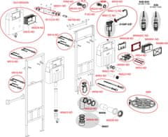 Alca Plast ALCA A108F/1500 Montážní rám s nádržkou pro výlevku s odpadem DN90/110 a baterii - Alcadrain