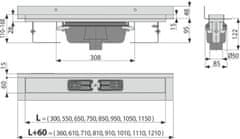 Alca Plast ALCA APZ1016-850 Wall - Podlahový žlab s okrajem pro plný rošt, svislý odtok - Alcadrain