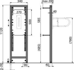 Alca Plast ALCA A106/1120 Montážní rám pro madlo - Alcadrain