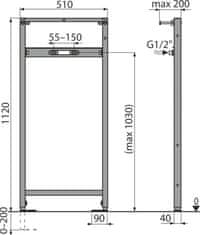 Alca Plast ALCA A104B/1120 Montážní rám pro baterii - Alcadrain