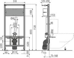 Alca Plast ALCA A114S/1120 Montážní rám pro závěsné WC a senzor - Alcadrain