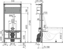 Alca Plast ALCA A114S/1120 Montážní rám pro závěsné WC a senzor - Alcadrain