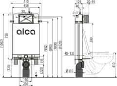 Alca Plast ALCA AM100/1000E Alcamodul - Předstěnový instalační systém ECOLOGY pro zazdívání - Alcadrain