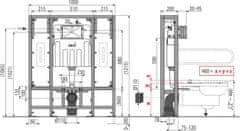 Alca Plast ALCA AM116/1300H Solomodul - Předstěnový instalační systém pro suchou instalaci - Alcadrain